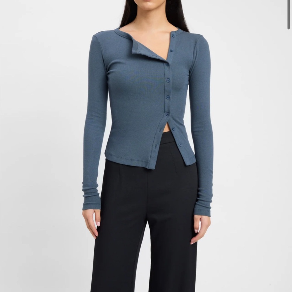 Kookai Bec Button Up Top - COLOR dark Slate